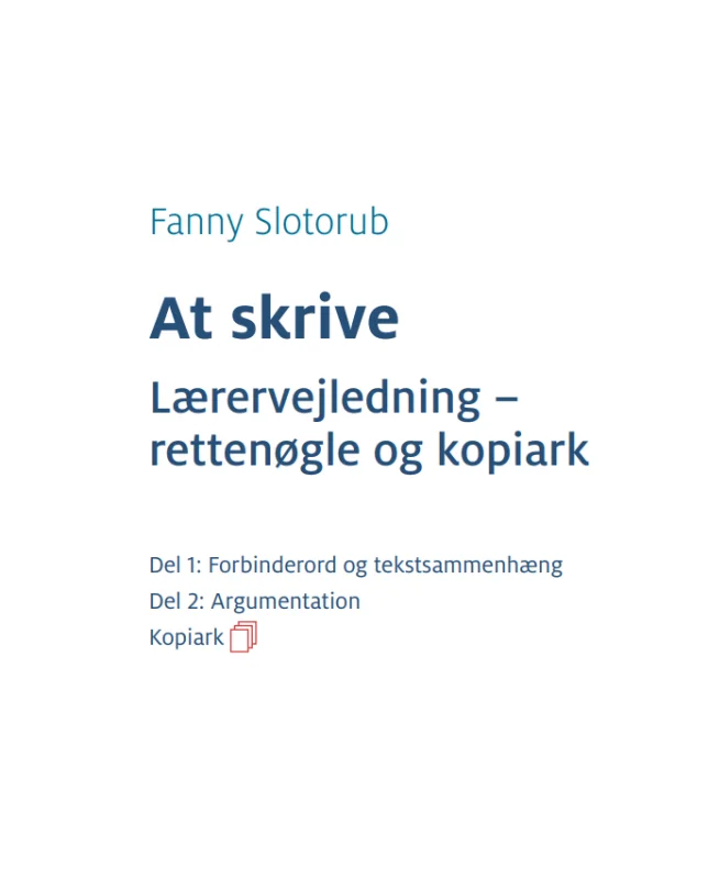 کتاب معلم راهنمای نوشتن دانمارکی At skrive Lærervejledning og kopiark At skrive Lærervejledning og kopiark
