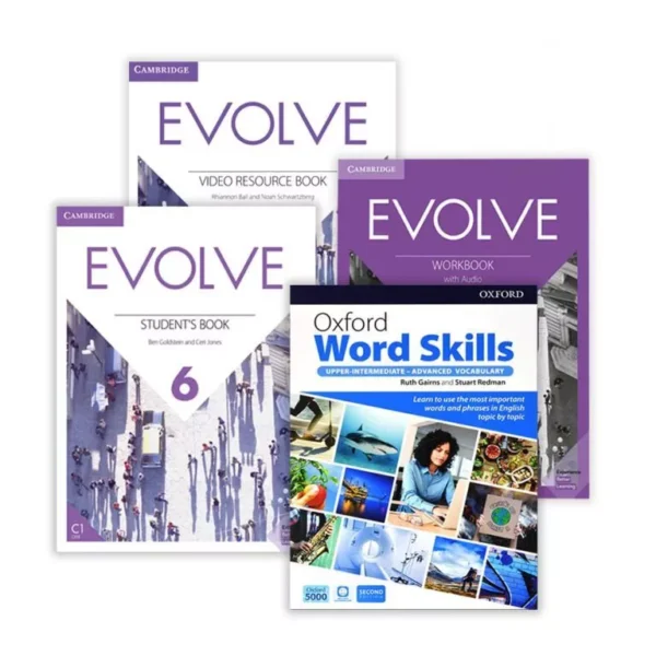 مجموعه کامل کتاب ایوالو 6 | مجموعه کتاب انگلیسی Evolve 6 + video + Oxford word skills upper Intermediate