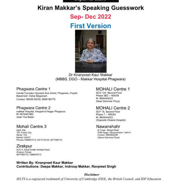 ماکار آیلتس اسپیکینگ | کتاب انگلیسی Makkar IELTS Speaking Guesswork Sep-Dec 2022