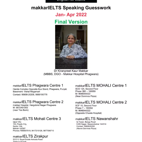  ماکار آیلتس اسپیکینگ | کتاب انگلیسی Makkar IELTS Speaking Jan - Apr 2022 Final Version