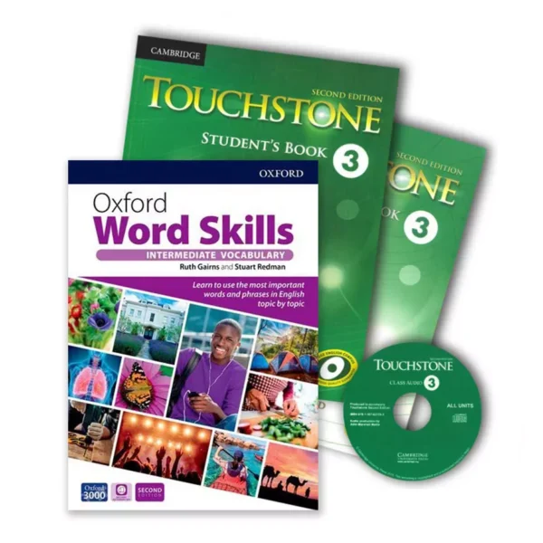 پک تاچ استون 3 + آکسفورد ورد اسکیلز اینترمدیت | کتاب انگلیسی Touchstone 3 + Oxford Word Skills Intermediate