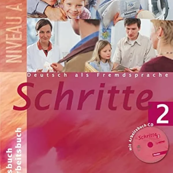 شریته 2 کتاب آلمانی Schritte 2 Kursbuch+Arbeitsbuch (A1.2)