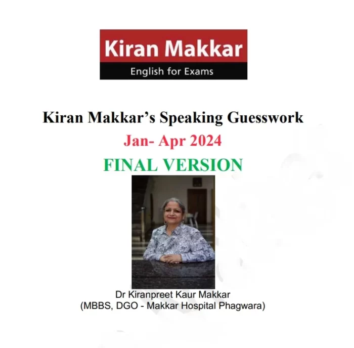 ماکار آیلتس اسپیکینگ کتاب انگلیسی Makkar IELTS Speaking Guesswork Jan – Apr 2024 Final Version